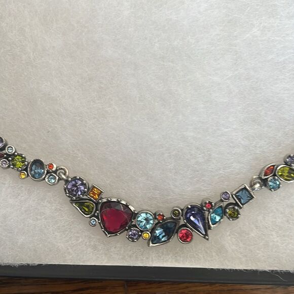 Multicolored Handcrafted Glass and Semi-Precious Stones Necklace - Picture 3 of 10